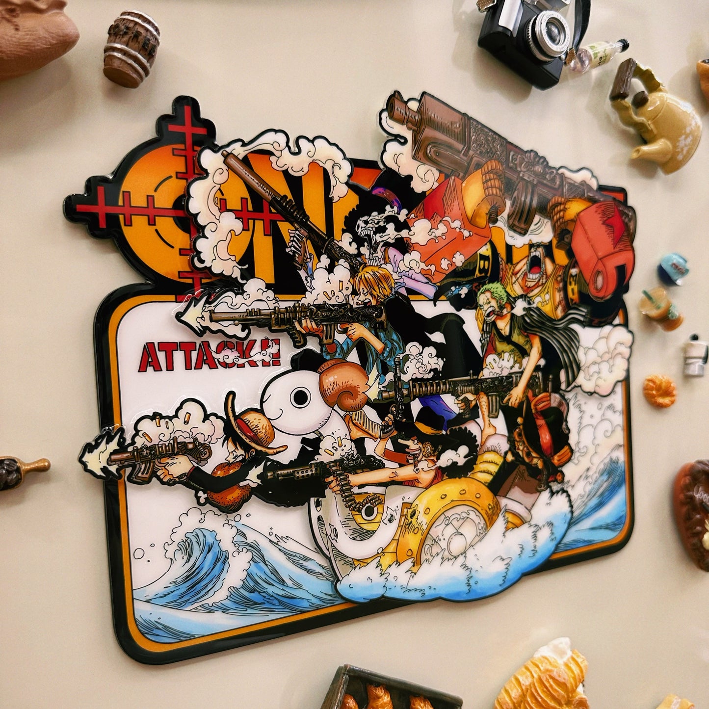 One piece fridge magnet Luffy Zoro Chopper!