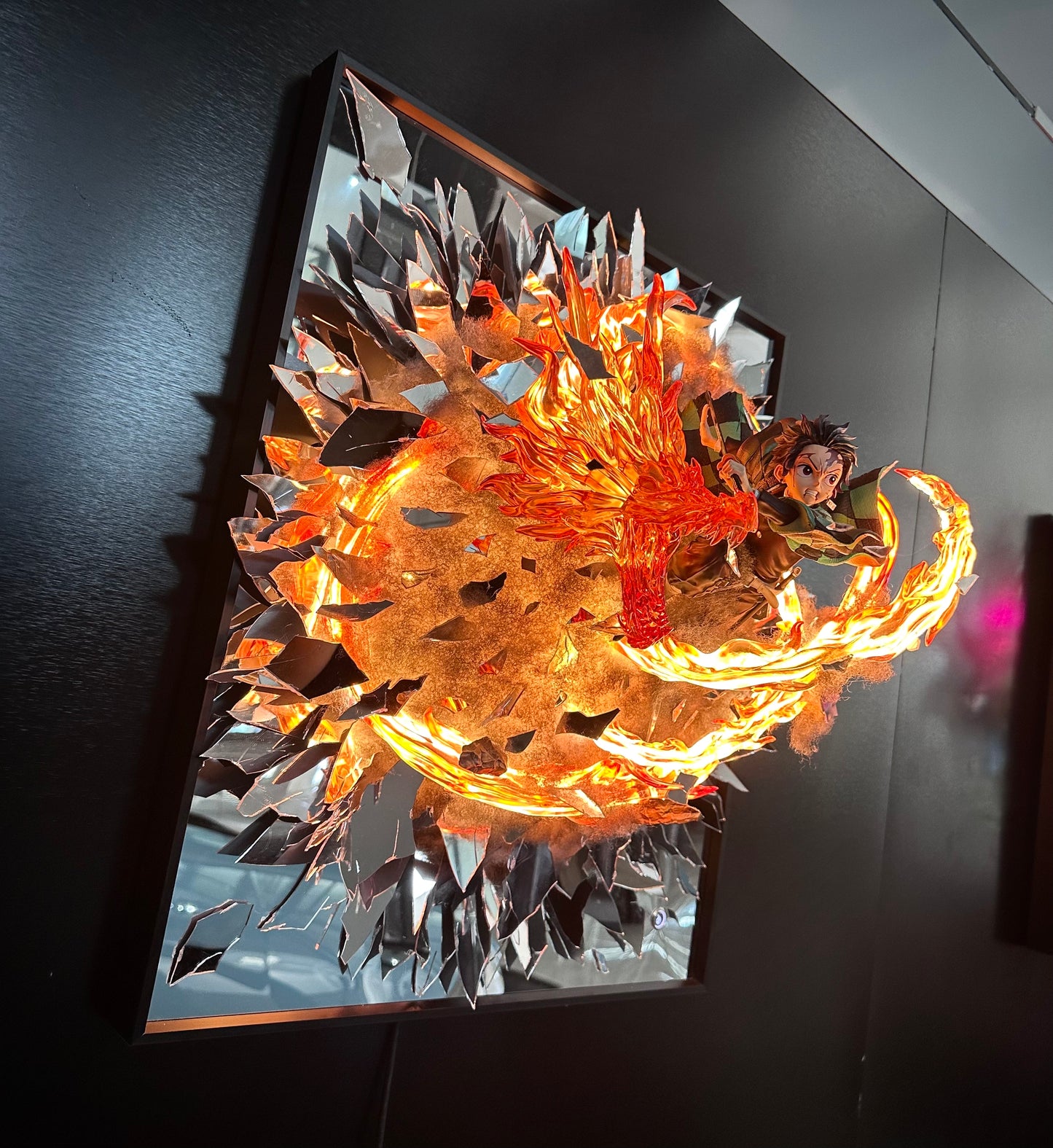 Demon slayer Tanjiro srtriking from broken mirror 50*60cm