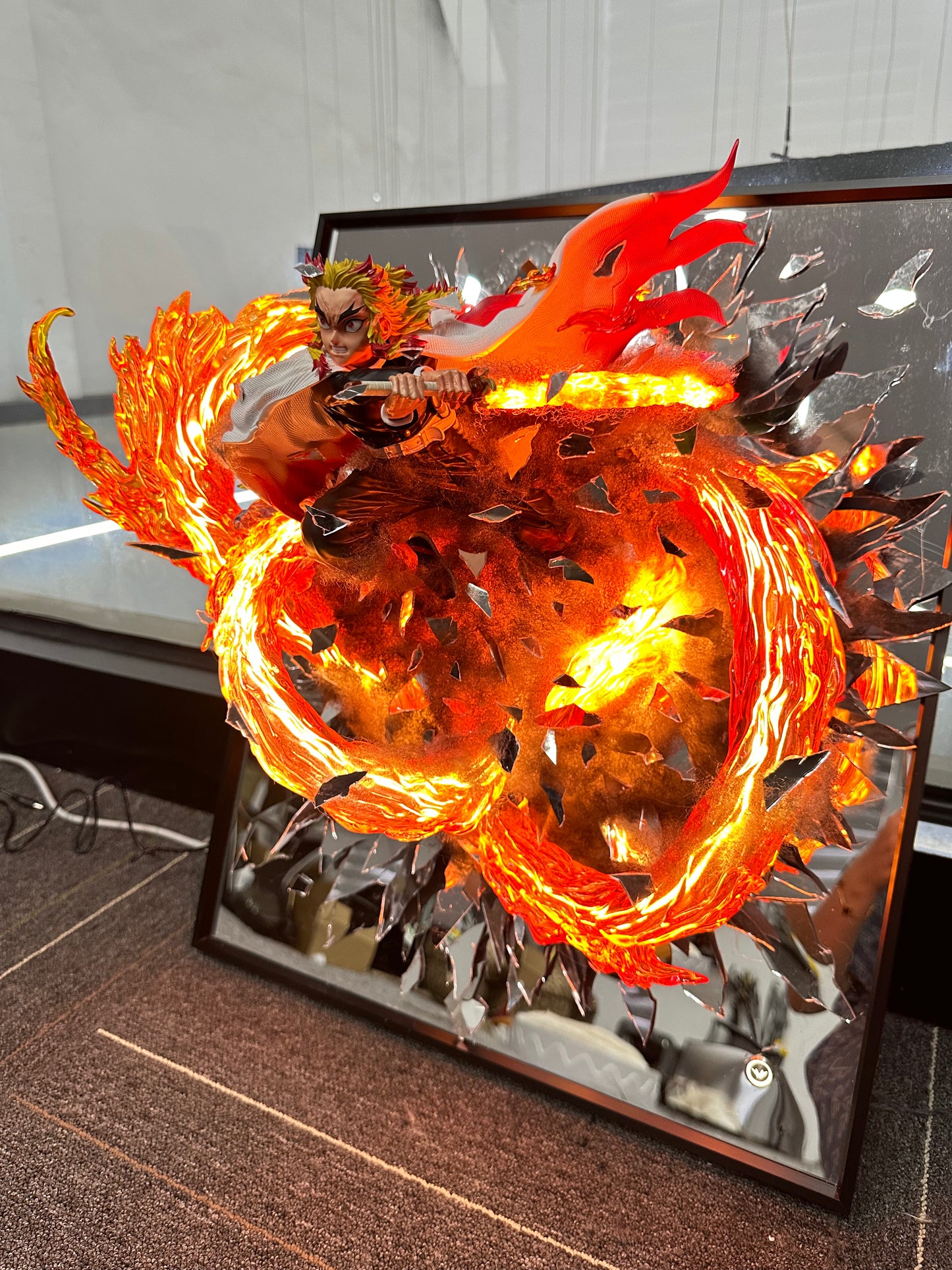 Demon slayer Rengoku Kyoujurou striking from broken mirror 50*60cm
