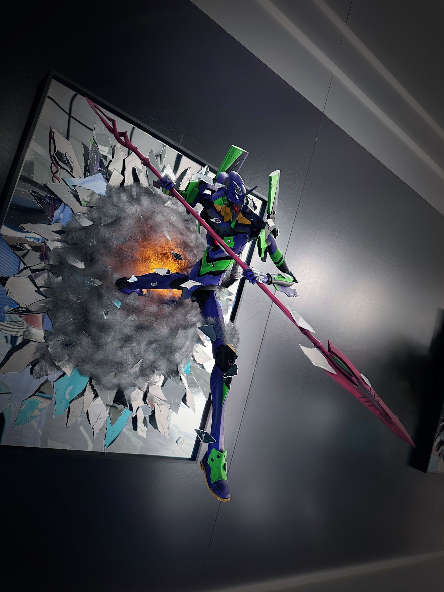 Evangelion EVA striking from broken mirror 50*60cm