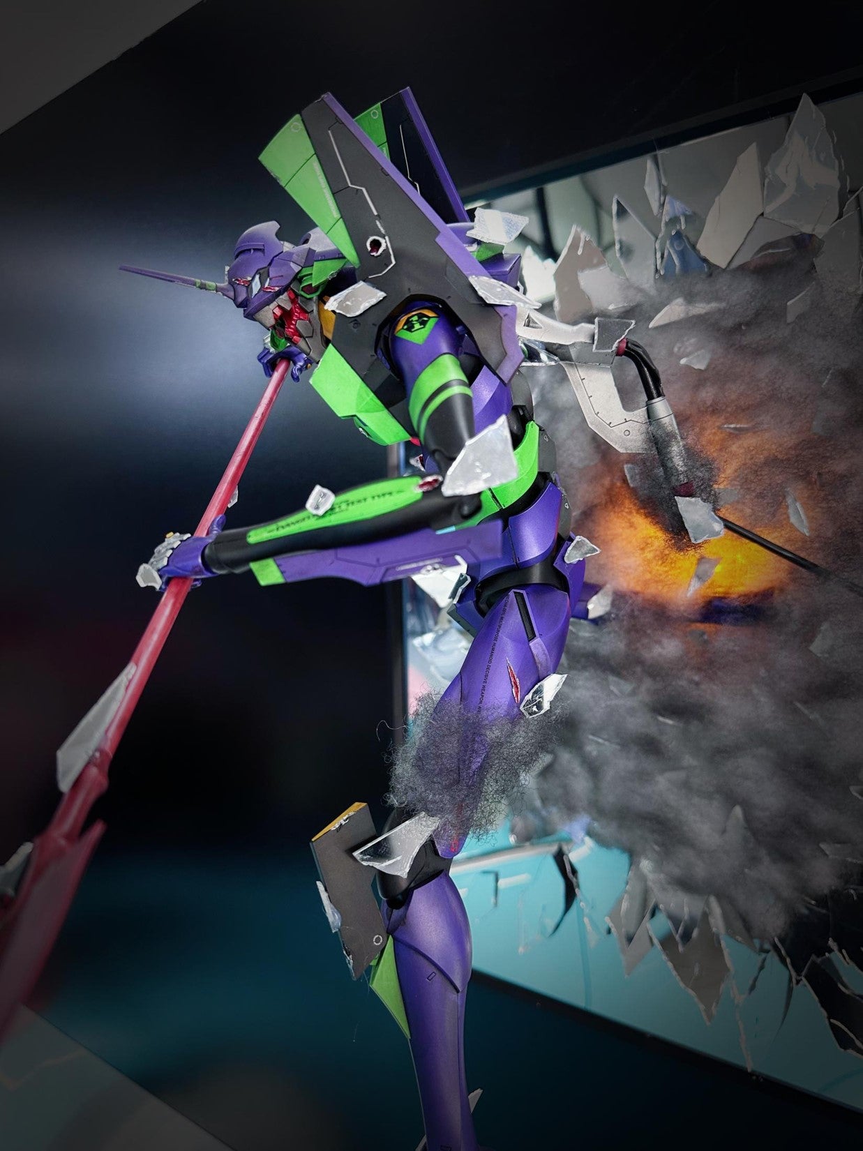 Evangelion EVA striking from broken mirror 50*60cm