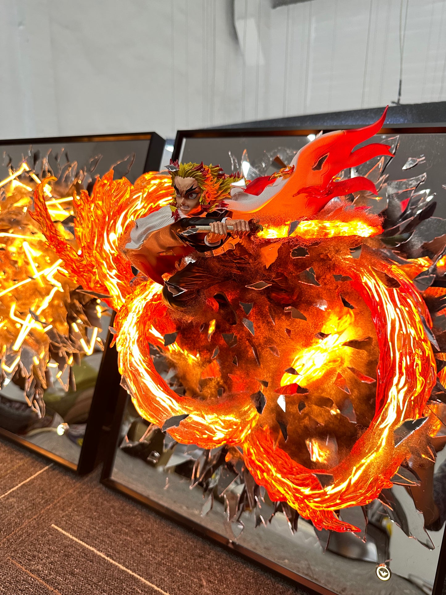 Demon slayer Rengoku Kyoujurou striking from broken mirror 50*60cm
