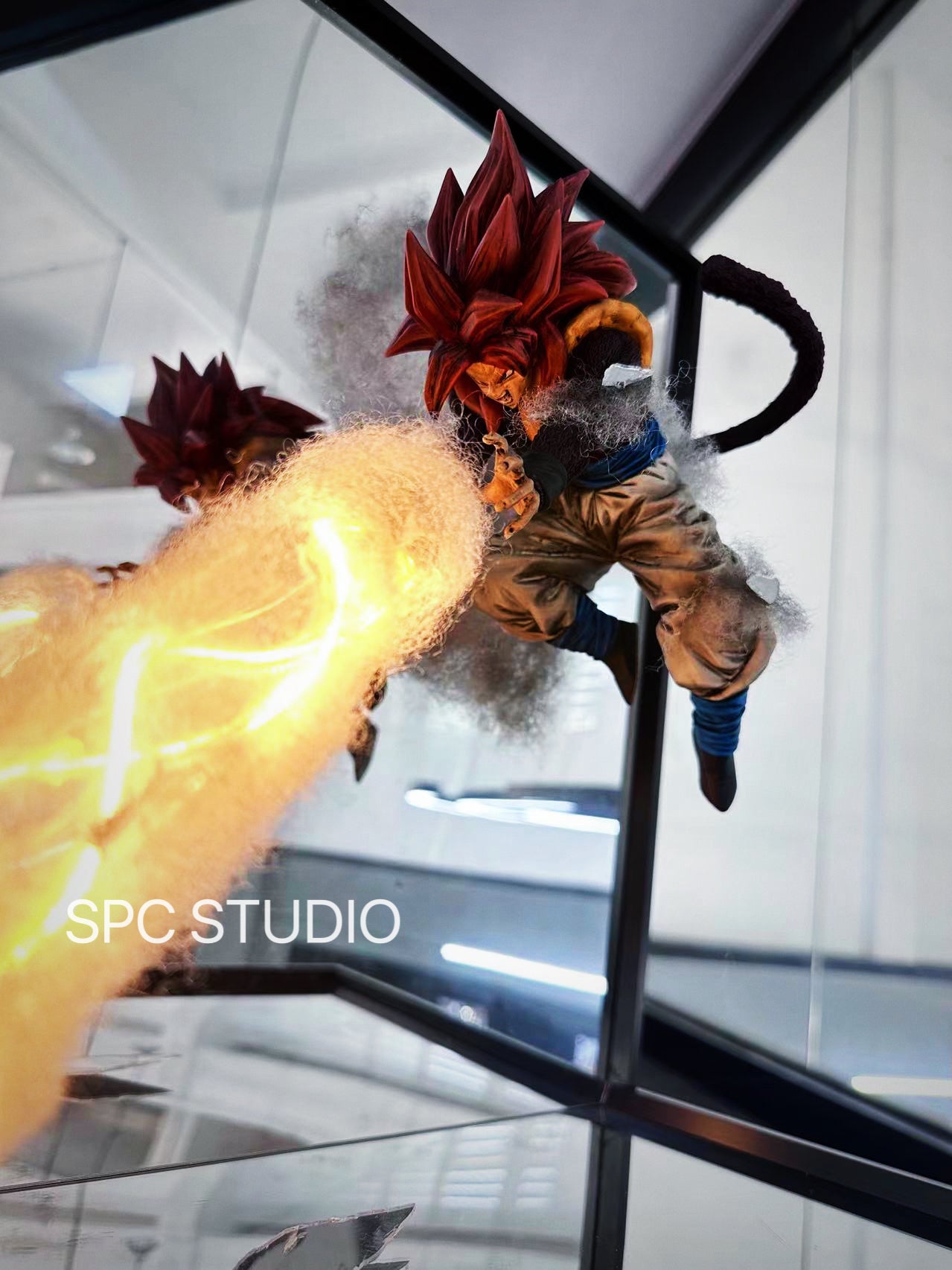 GOKU and Vegeta merging one striking out of the broken mirror dragonball