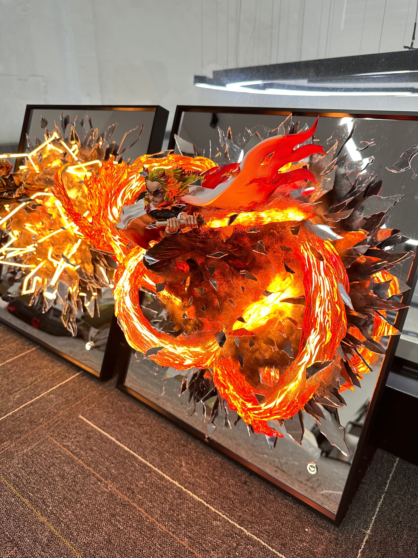 Demon slayer Rengoku Kyoujurou striking from broken mirror 50*60cm