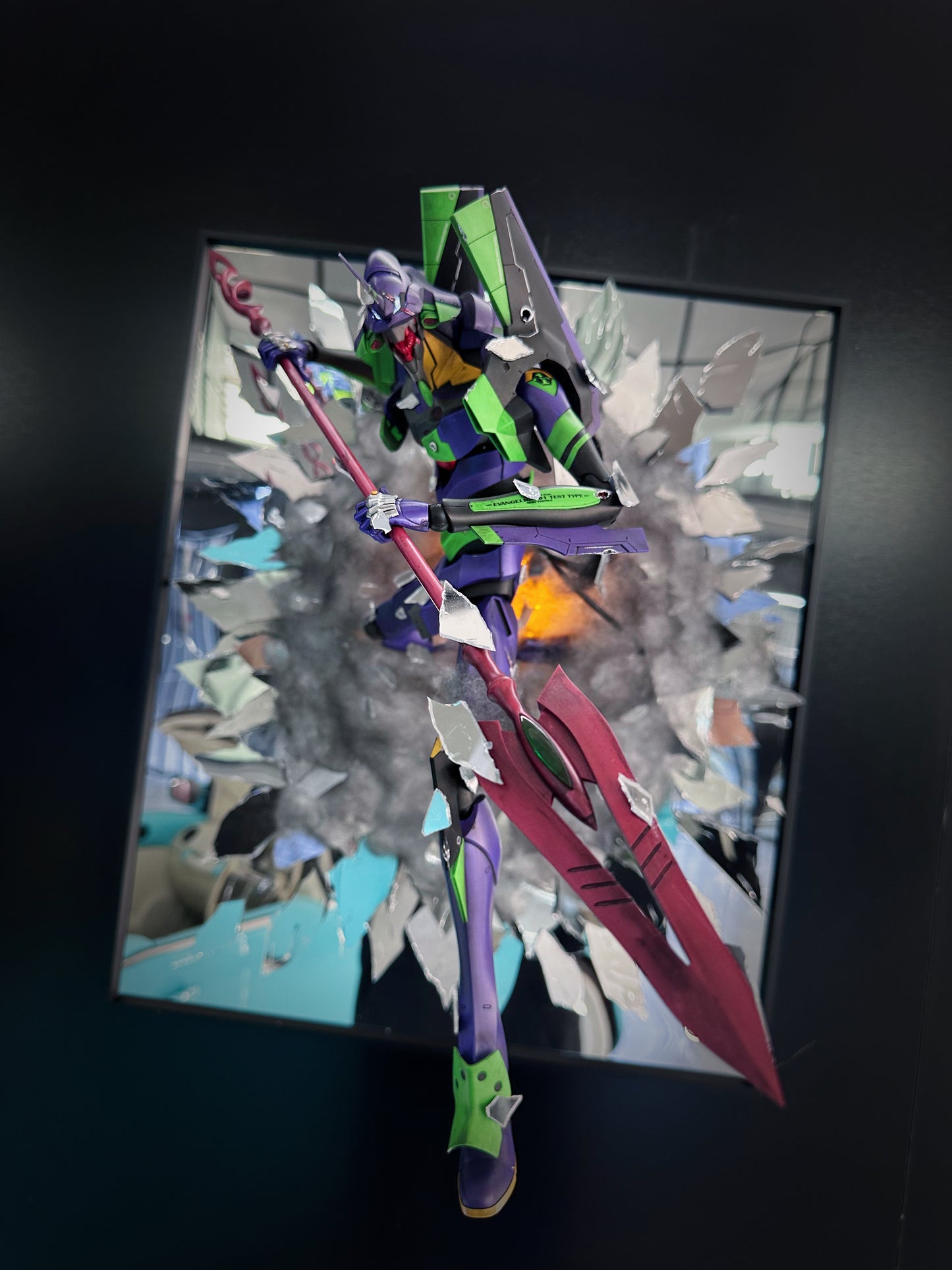 Evangelion EVA striking from broken mirror 50*60cm